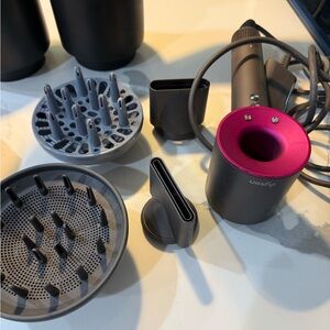 Dyson Hair Dryer in Fuchsia and Charcoal